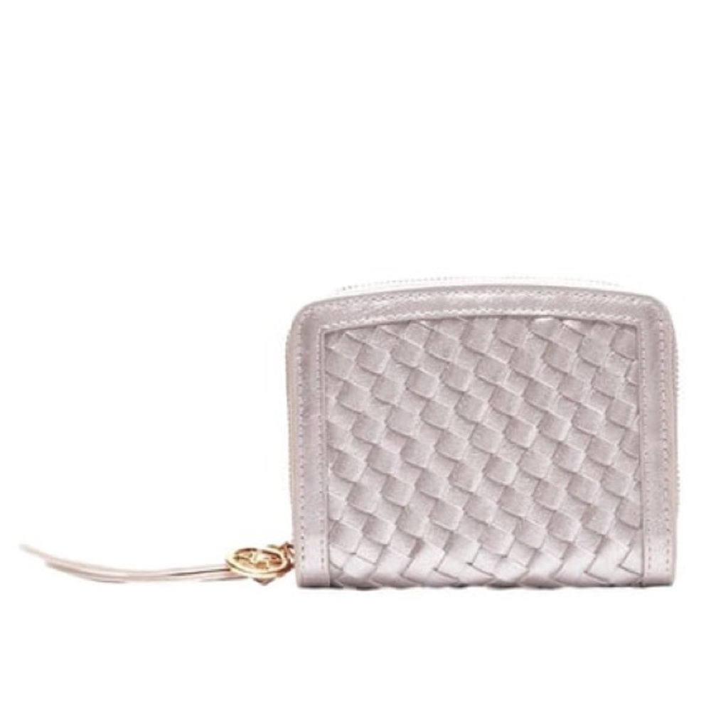 Anne Klein Silver Textured Zip Around Wallet For Women